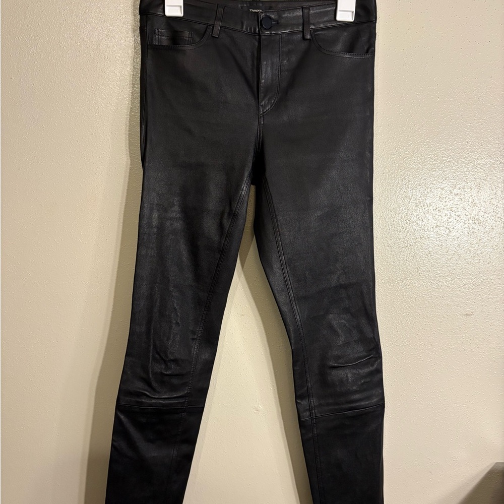 Theory Perfect Slim Oriel Leather Pants Size 2